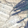 Overlapping pages of sheet music