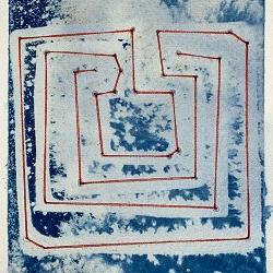 "Ariadne", an embroidered cyanotype by Francesca Garner