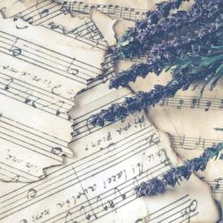 Overlapping pages of sheet music