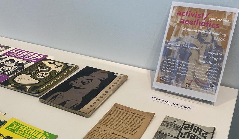 Books and flyers at the activist/aesthetics conference