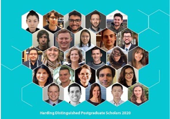 A collage of profile pictures of the 2020 cohort of Harding Scholars